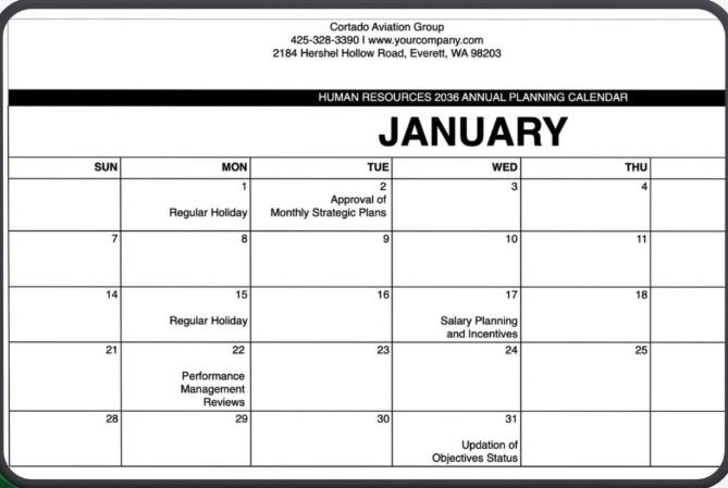 2025 HR Google Calendar Template by Template.net